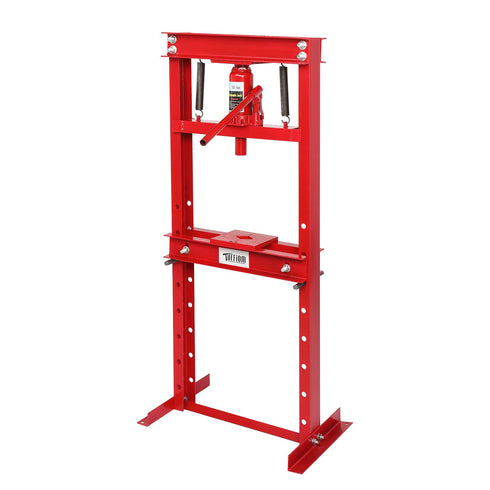 TUFFIOM 12-Ton Hydraulic Shop Press with Press Plates Adjustable Working Table Height
